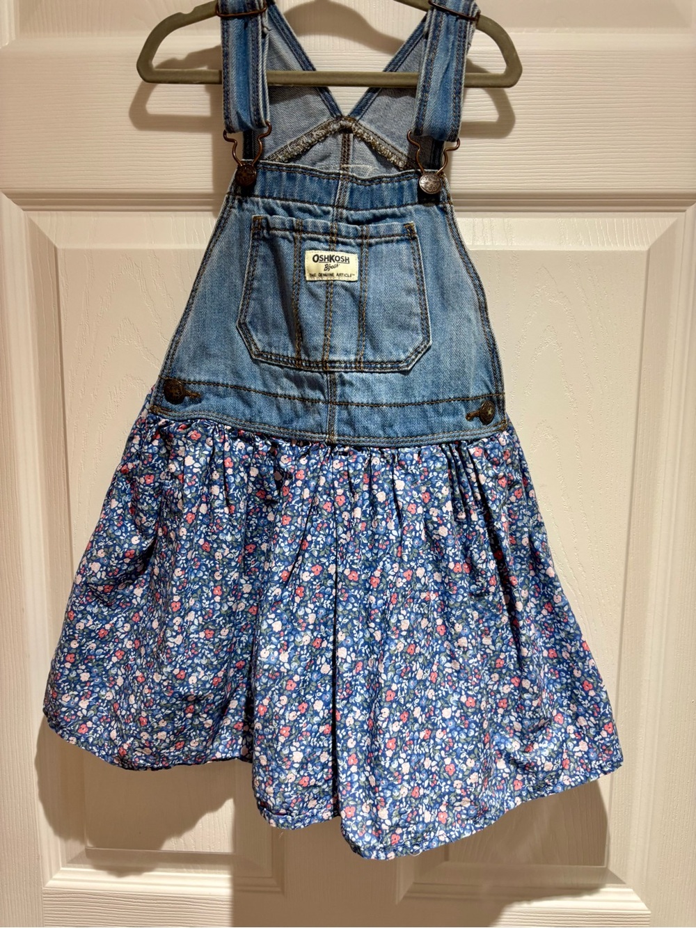 OsKosh B'gosh girls denim and floral dress jumper